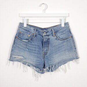 Levi's 501 Light Wash Distressed Shorts